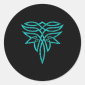 Turquoise Boot Boot Stittching Western Cowgirl Wom Ronde Sticker (Voorkant)