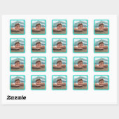 Turquoise Border Foto Sticker (Vel)