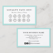 Turquoise Border Social Media Loyalty Punch (Voorkant / Achterkant)