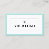 Turquoise Border Your Logo minimalist Visitekaartje (Voorkant)