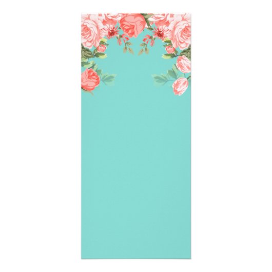 Turquoise botanique et fleur de corail - Menu (Dos)