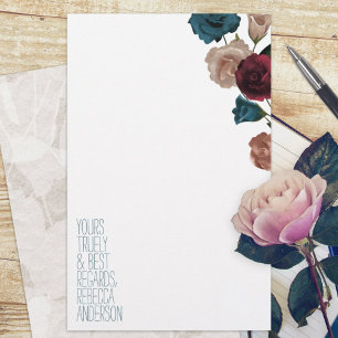 Turquoise, Bourgogne, Beige Rose papeterie personn
