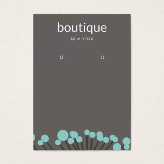 Turquoise Branch Earring Display Card Visitekaartje (Voorkant)