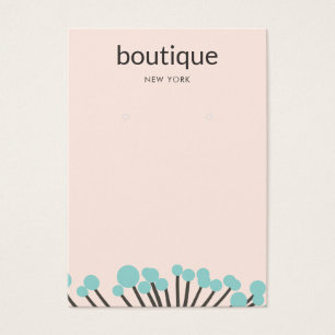 Turquoise Branch Pink Earring Display Card Visitekaartje