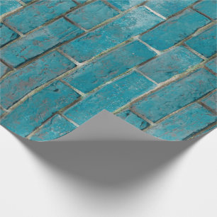Turquoise Brick Wall Pattern Cadeaupapier