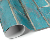 Turquoise Brick Wall Pattern Cadeaupapier (Rol Hoek)