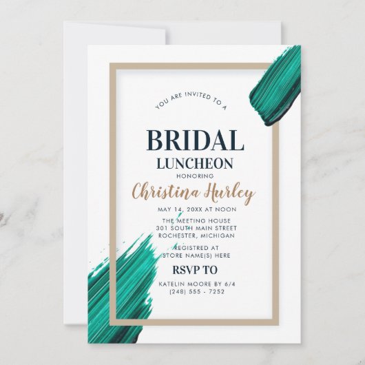 turquoise Bridal Luncheon acrylmoder Kaart (Voorkant)