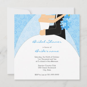 Turquoise Bridal Shower-uitnodigingen Kaart