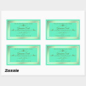 Turquoise brillant Étiquette de produit Gold Frame (Feuille)