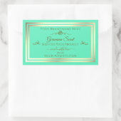 Turquoise brillant Étiquette de produit Gold Frame (Sac)