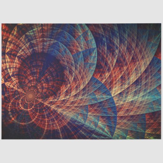 Turquoise Brown Abstract Fractal 15 ontkoppeling Tissuepapier (Voorkant)