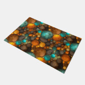Turquoise Brown Abstract Fractal Pattern Deurmat (Schuin)