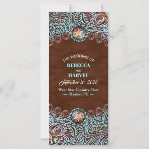 turquoise brown cowboy westerne trouwprogramma ' s