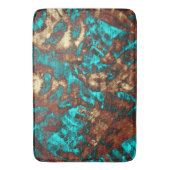 Turquoise Brown Modern Abstract vervormd patroon Badmat (Voorkant Verticaal)