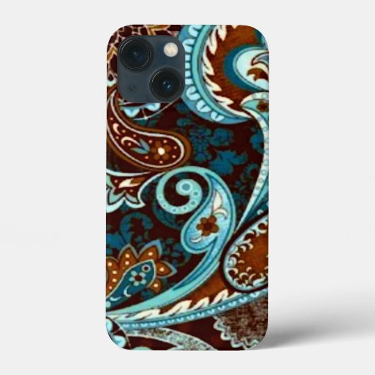 Turquoise Brown  Paisley Case-Mate iPhone Case (Achterkant)