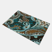 Turquoise Brown  Paisley Deurmat (Schuin)