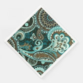 Turquoise Brown  Paisley Servet (Hoek)