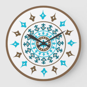   Turquoise Brown Wall klok