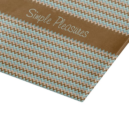 Turquoise Brown Zigzag Pattern Snijplank (Hoek)