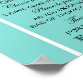 Turquoise Bruids Shower Spelbord Aqua Poster (Hoek)