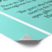 Turquoise Bruids Shower Spelbord Aqua Poster (Hoek)