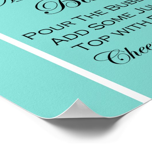 Turquoise Bruidsborrel Spelbord Aqua Poster (Hoek)