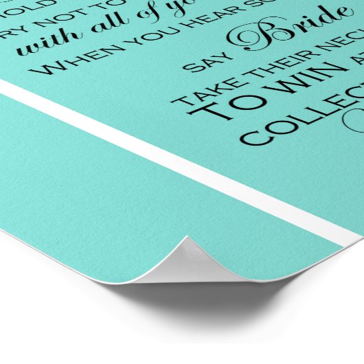 Turquoise Bruidsjurk Feest Spel Bord Aqua Poster (Hoek)