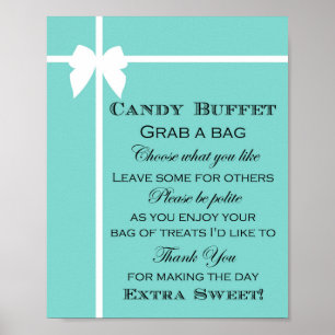 Turquoise Bruiloft Borrelspel Bord Aqua Poster