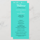 Turquoise bruiloft programma (Voorkant / Achterkant)