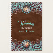 turquoise bruin cowboy land western bruiloft planner (Voorkant)