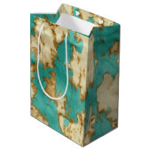 Turquoise bruin crème dierlijk Koeienhuid Western Medium Cadeauzakje (Achterkant Gekanteld)