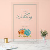 Turquoise brûlé Orange Floral Mariage de automne B (Mariage)