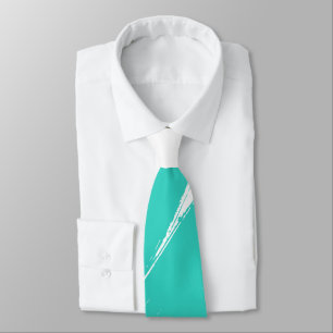 Turquoise Brush Modern White Achtergrond Stropdas