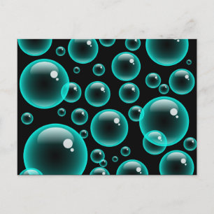 Turquoise Bubbles Briefkaart