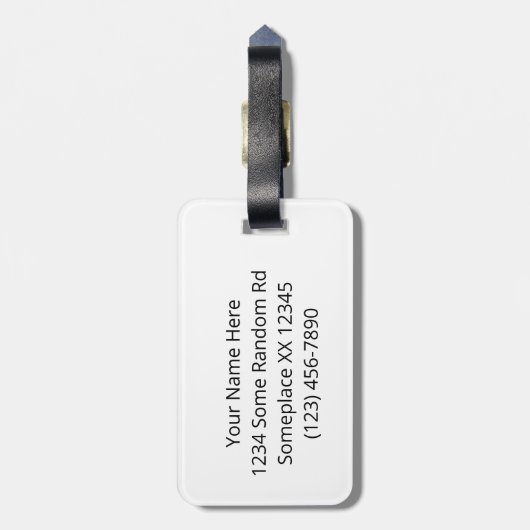 Turquoise buitenaards patroon met sterren en manen bagagelabel (Achterkant verticaal)