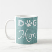 Turquoise Burlap Chien Maman Café Mug (Gauche)