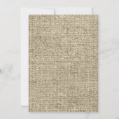 Turquoise  Burlap Wedding Invitations Kaart (Achterkant)