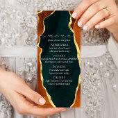 Turquoise, Burning Orange & Gold Agate Menu Mariag