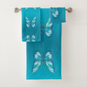 Turquoise butterfly bad handdoek (Insitu)