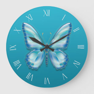 Turquoise Butterfly Grote Klok