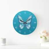 Turquoise Butterfly Grote Klok (Huis)