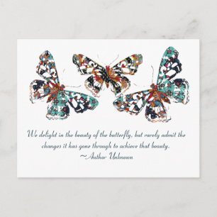 Turquoise Butterfly met Gezegde Briefkaart