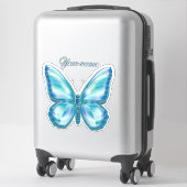 Turquoise Butterfly Sticker (Koffer)