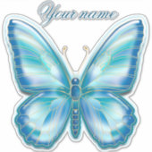 Turquoise Butterfly Sticker (Voorkant)