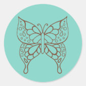 Turquoise Butterfly Stickers  (Devant)