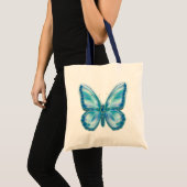 Turquoise Butterfly Tote Bag (Voorkant (product))