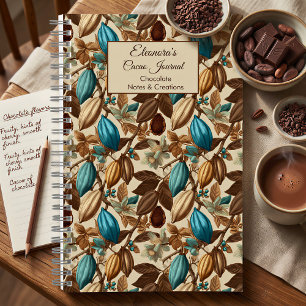 Turquoise Cacao Patroon Chocolade Proeverij Notitieboek