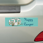 Turquoise camper bumper sticker (Op auto)