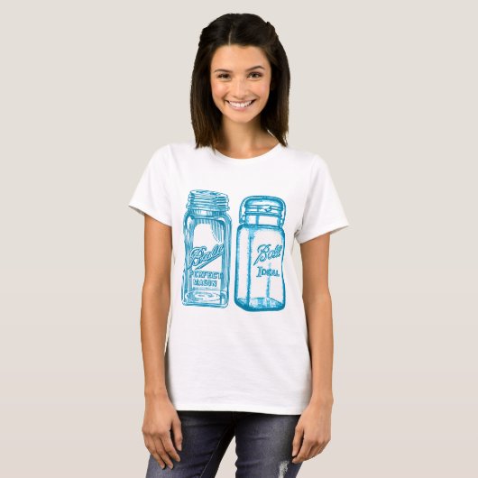 Turquoise Canning Jars T-shirt (Voorkant volledig)