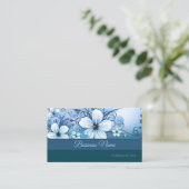 Turquoise Carte de visite Floral (Debout devant)